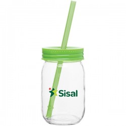 16 OZ MASON JAR WITH STRAW...